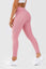 Side view of girl wearing pink adapt scrunch bum leggings