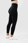 Girl wearing black intrigue scrunch bum leggings front