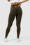 close up girl wearing intrigue scrunch bum leggings in olive