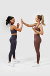 Girl wearing invictus seamless leggings charcoal