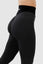 Close up girl wearing black luna scrunch bum leggings side
