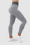 side view girl wearing luna scrunch bum leggings in grey