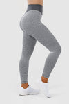 Front shot girl wearing grey luna scrunch bum leggings 