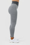 Front shot girl wearing grey luna scrunch bum leggings 