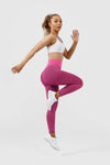 girl wearing pink luna scrunch bum leggings front