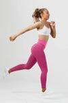 girl wearing pink luna scrunch bum leggings front